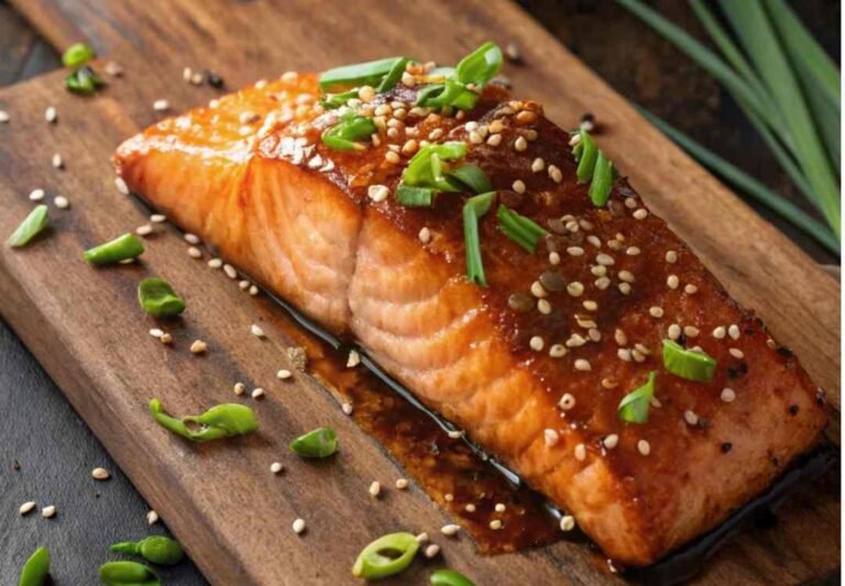 Crispy Honey Garlic Glazed Salmon