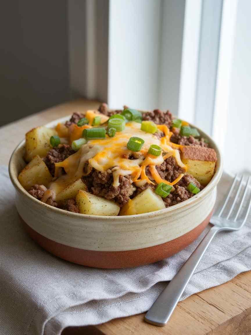 Ground Beef and Potato Bowl