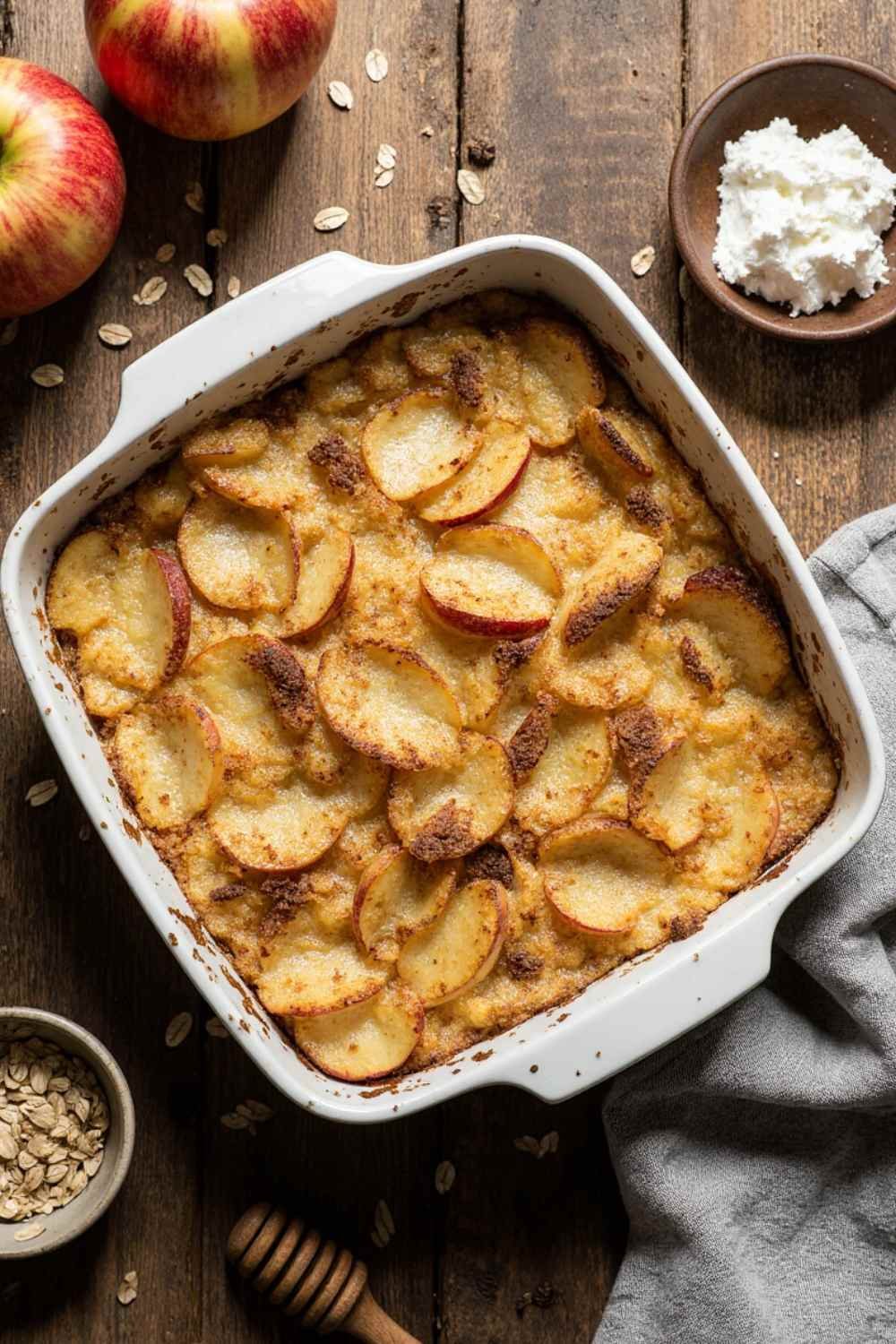 Delicious Apple Cinnamon Cottage Cheese Bake