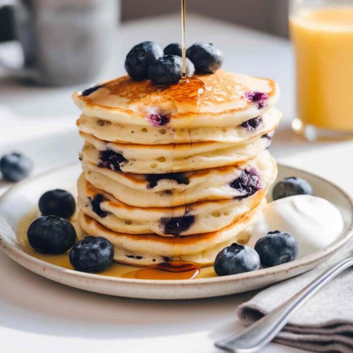 Greek Yogurt Pancakes with Blueberries
