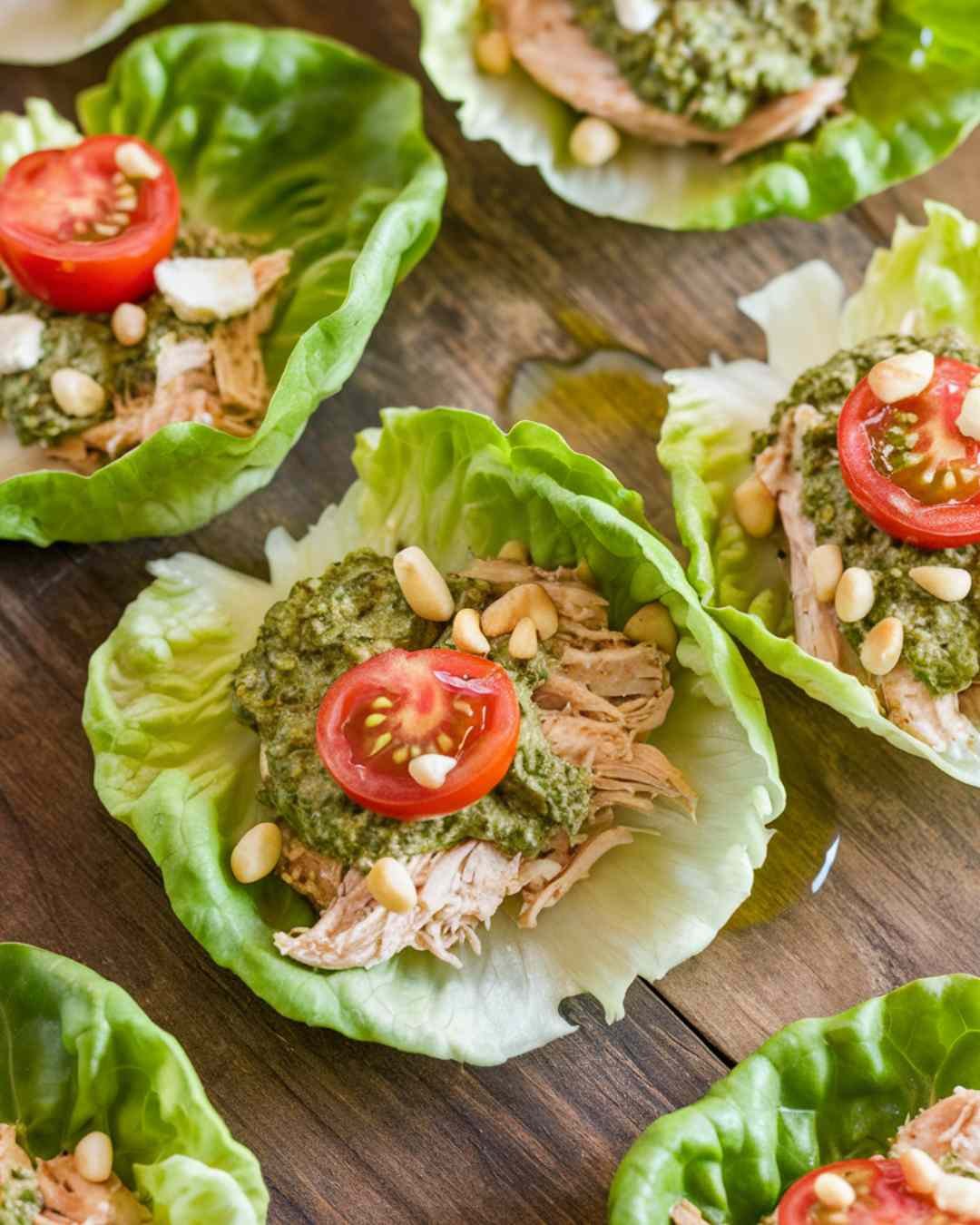 Pesto Chicken Lettuce Wraps