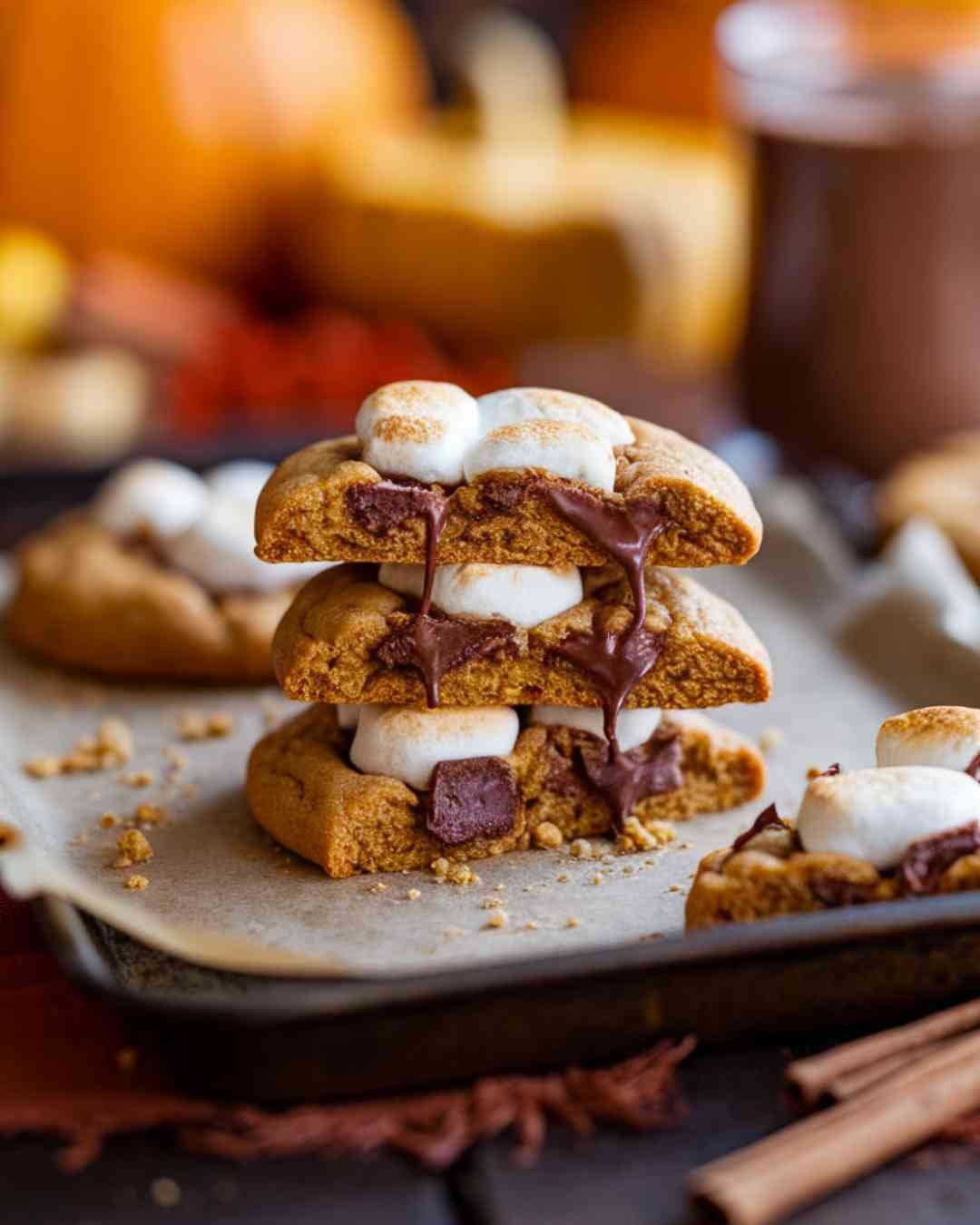 Pumpkin S’mores Cookies