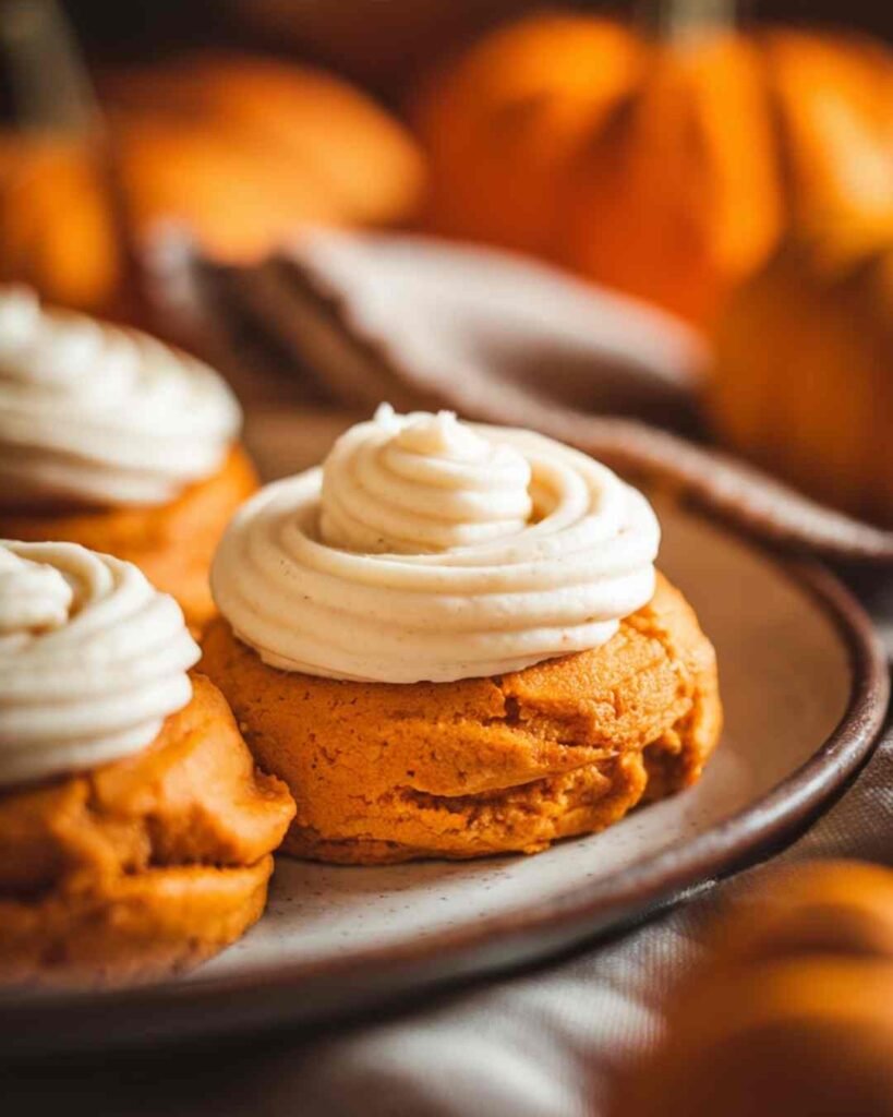 Pumpkin Sugar Cookies with Cream Cheese Frosting1