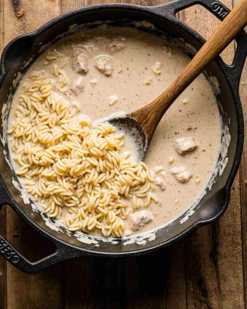 One Pan Parmesan Orzo with Shrimp