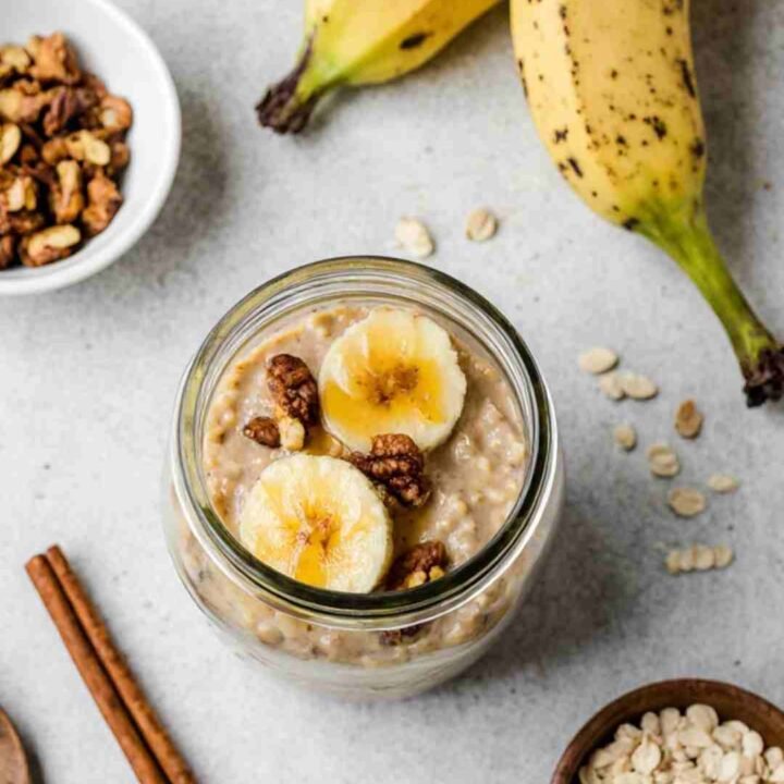Easy Banana Bread Overnight Oats