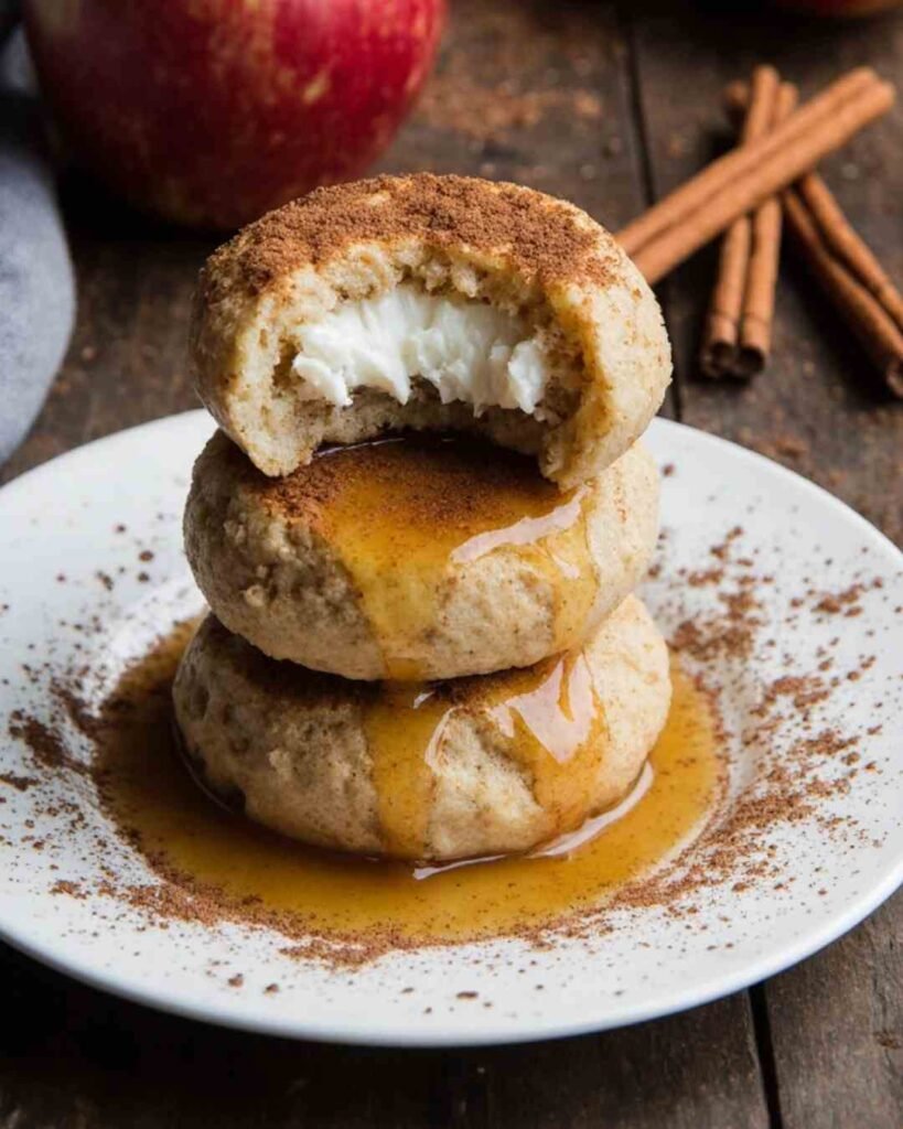 Cinnamon Apple Cottage Cheese Bites drizzled with honey