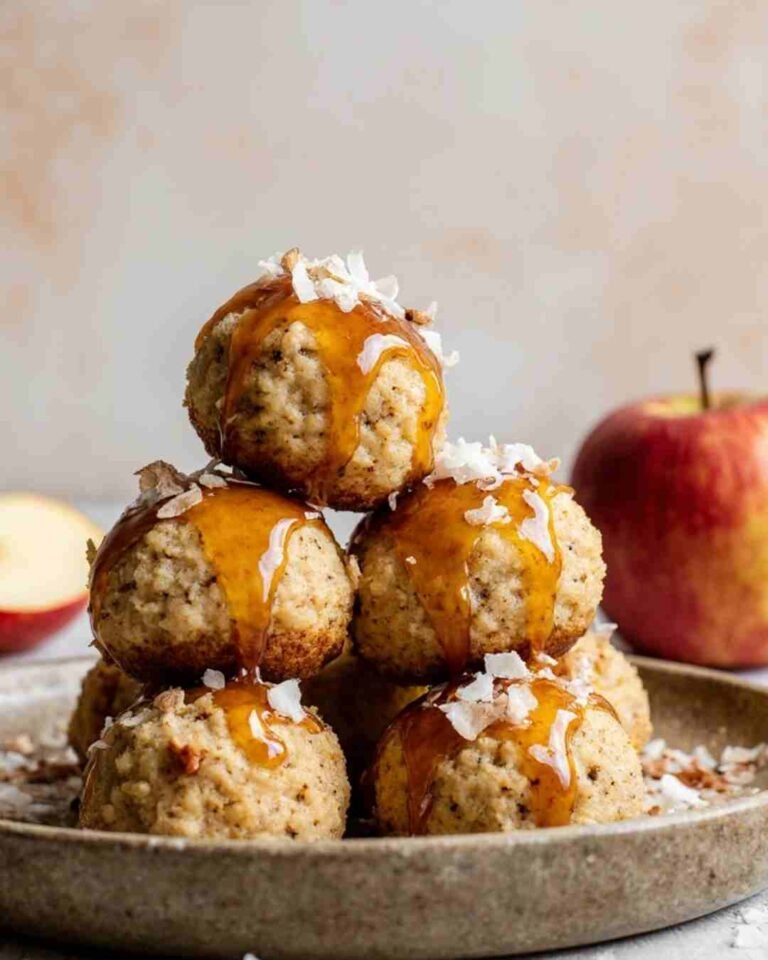 Cinnamon Apple Cottage Cheese Bites drizzled with honey – healthy high protein snack