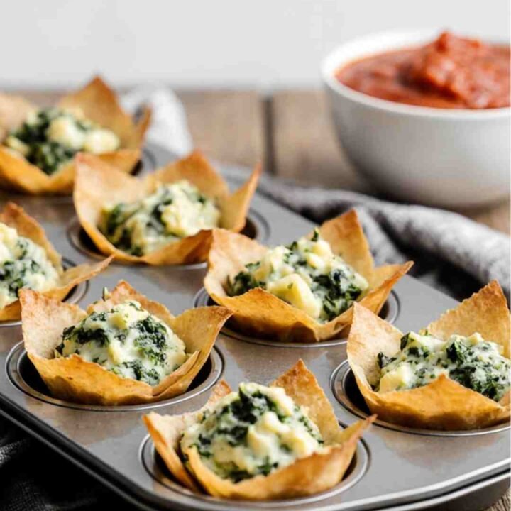 Spinach and Artichoke Wonton Cups