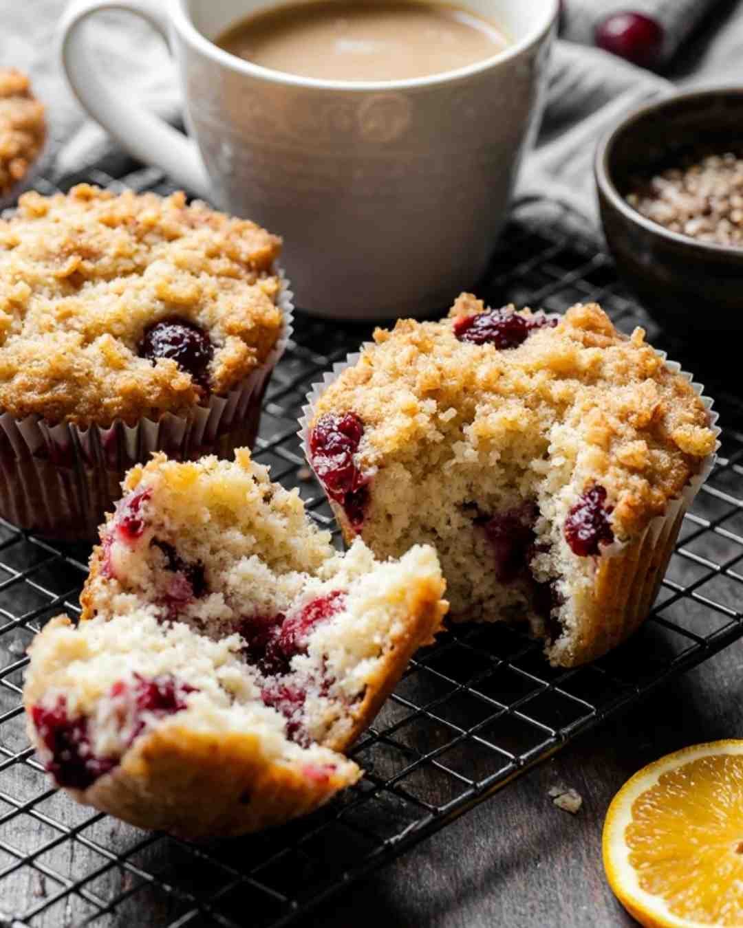 Cranberry Orange Muffins with Streusel Topping