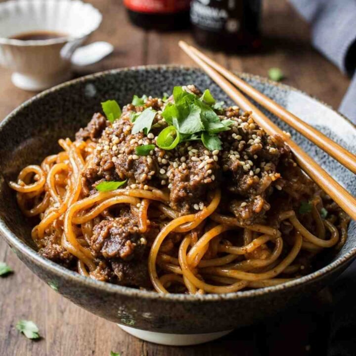Mongolian Ground Beef Noodles