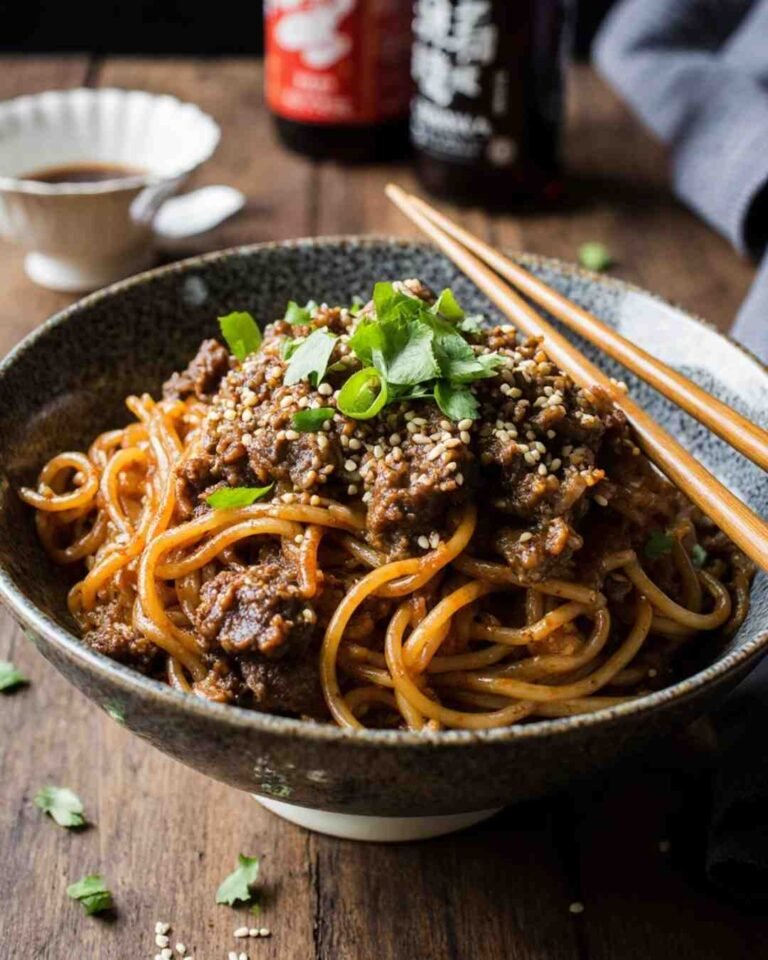 Mongolian Ground Beef Noodles