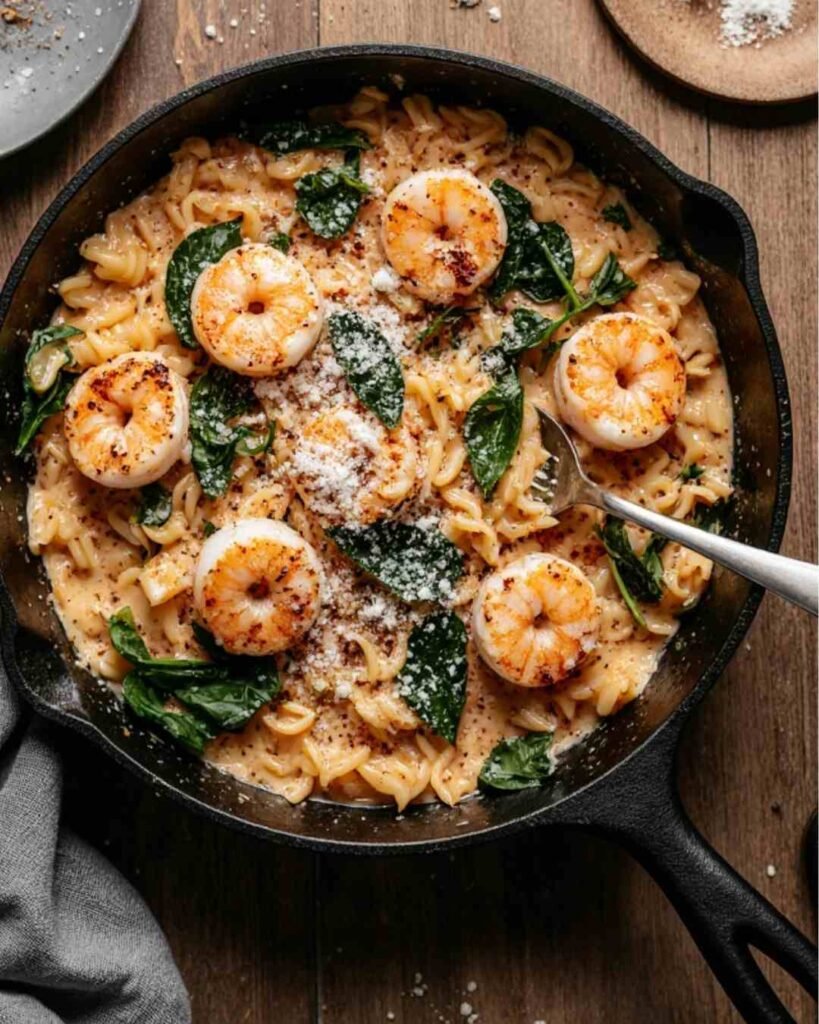 One Pan Parmesan Orzo with Shrimp