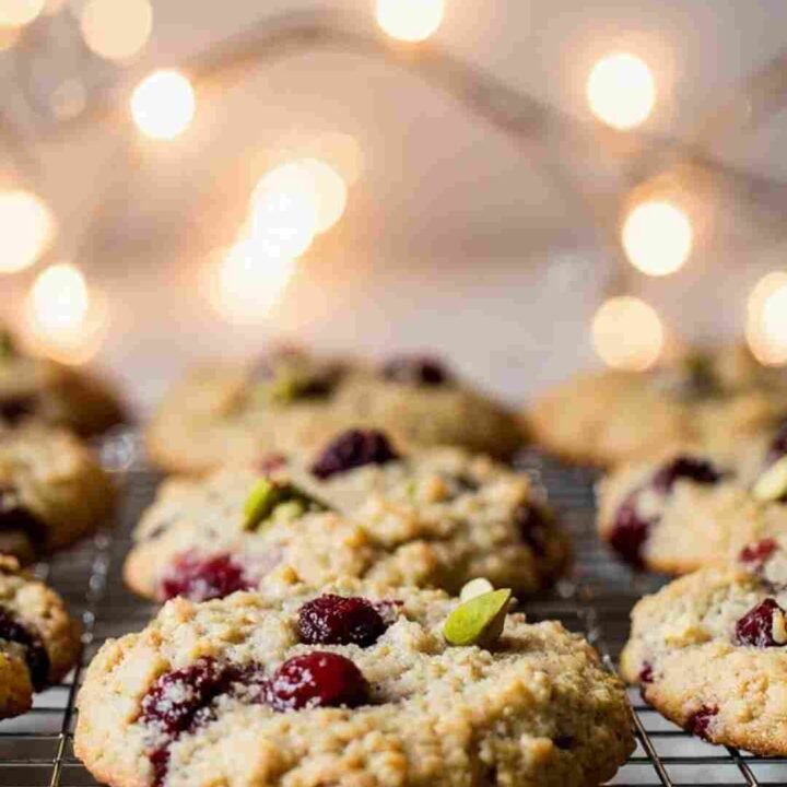 Cranberry Pistachio Shortbread Cookies