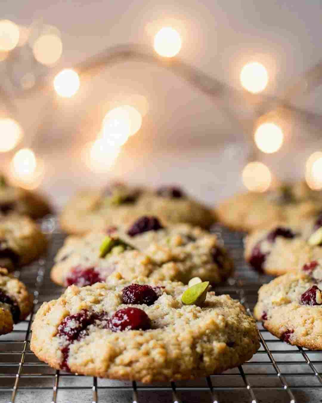 Cranberry Pistachio Shortbread Cookies