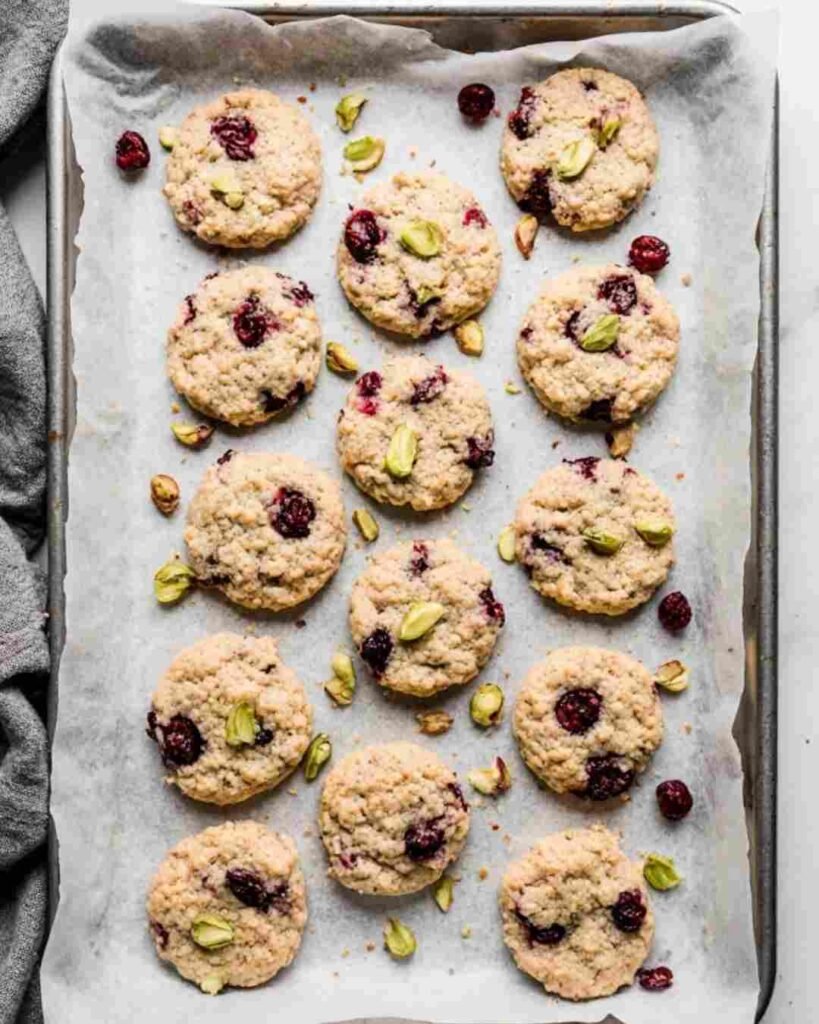 Cranberry Pistachio Shortbread Cookies