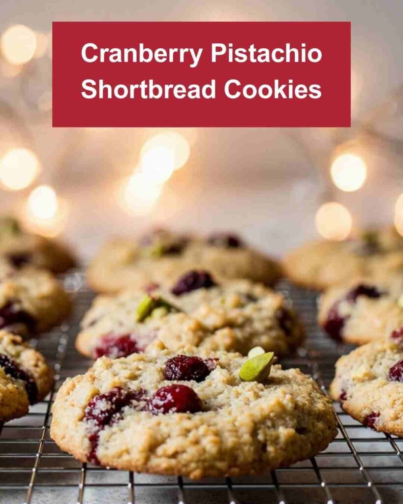 Cranberry Pistachio Shortbread Cookies