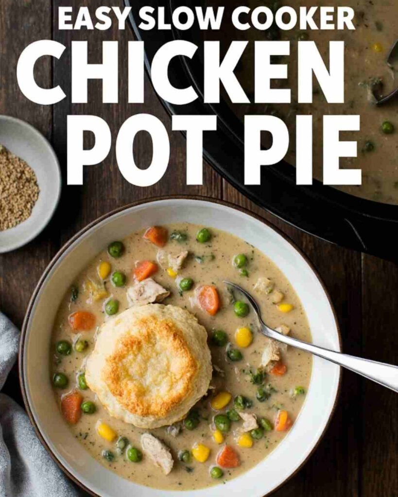 easy slow cooker chicken pot pie