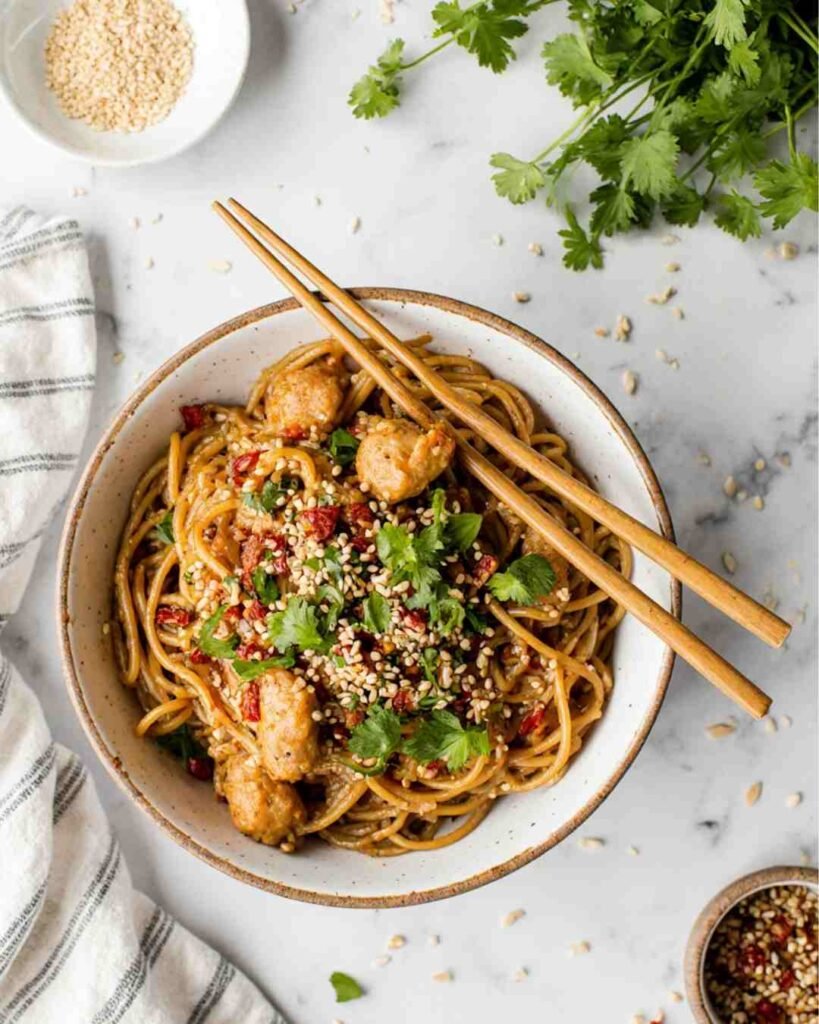 Sticky Garlic Chicken Noodles