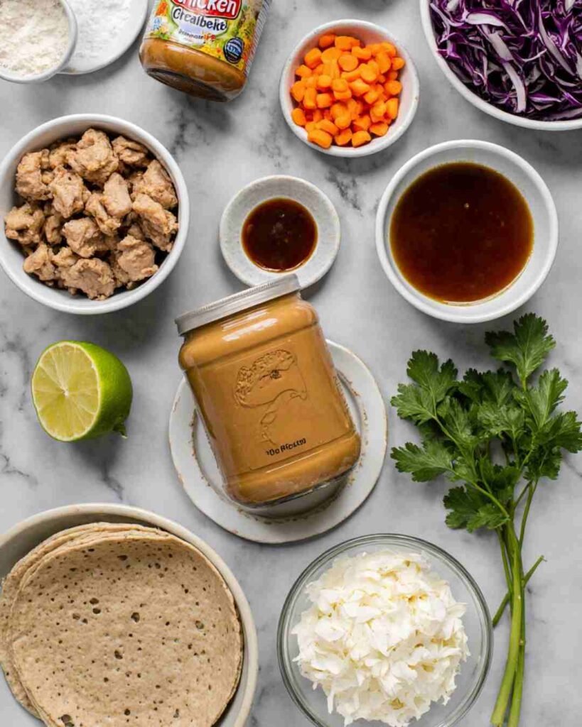 Thai Peanut Chicken Wraps