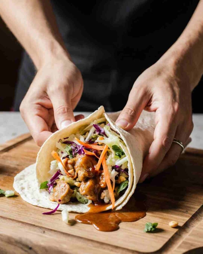 Thai Peanut Chicken Wraps