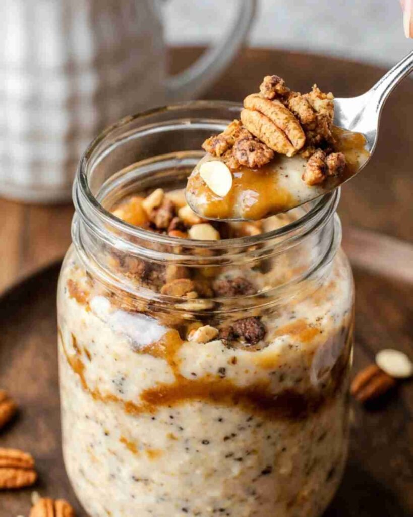 High Protein Gingerbread Overnight Oats