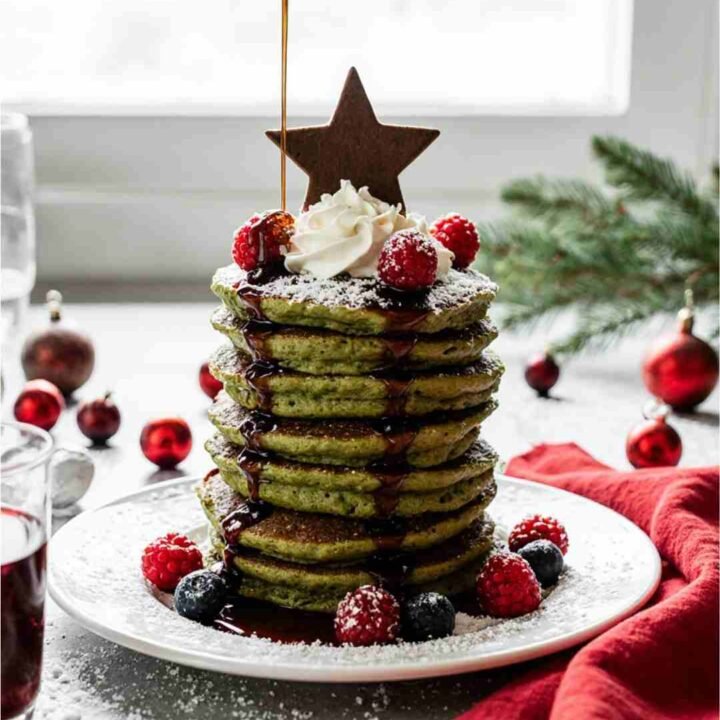 Matcha Christmas Tree Pancakes