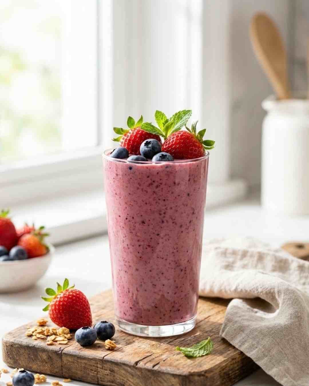 easy strawberry blueberry smoothie