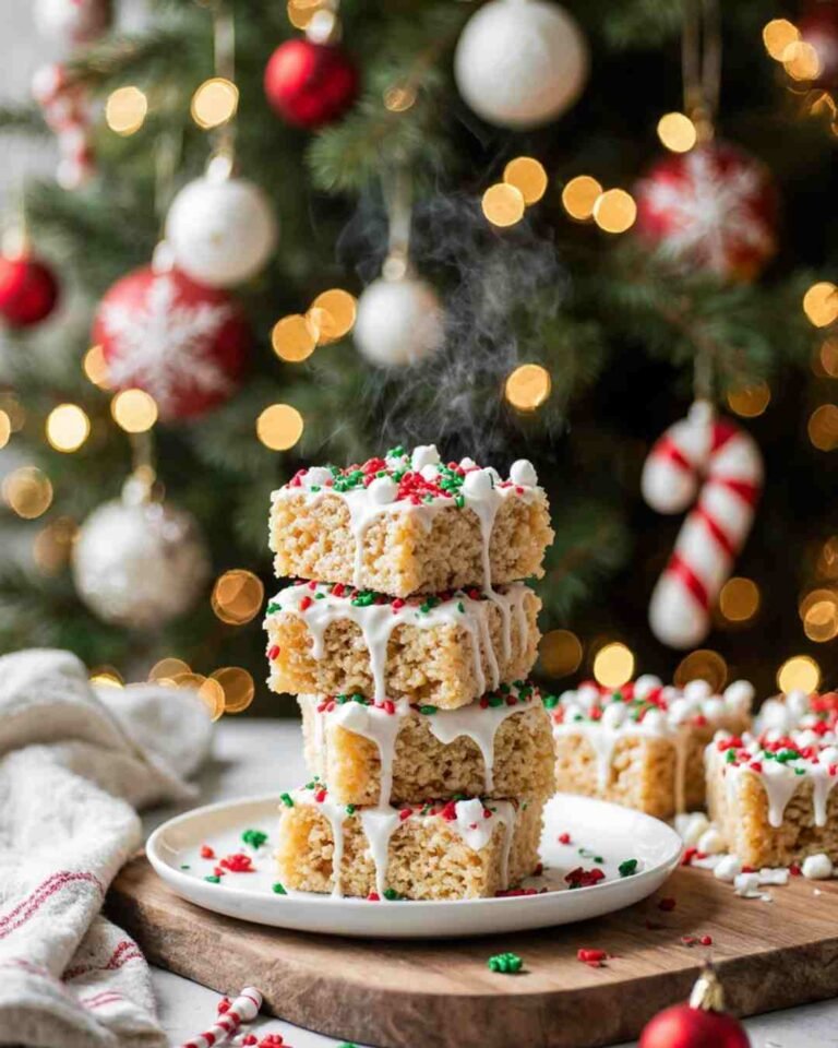 Festive Christmas Rice Krispie Treats (Easy No-Bake Dessert!)