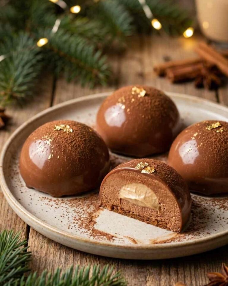Gingerbread Latte Mousse Domes