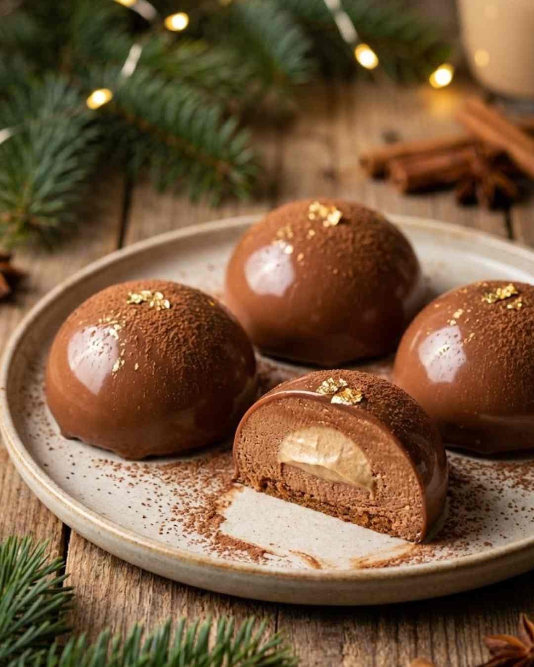 Gingerbread Latte Mousse Domes