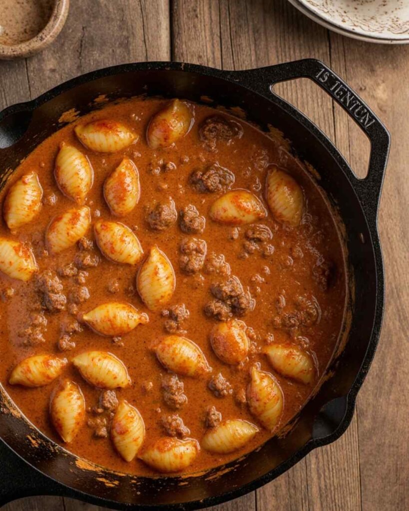 Creamy Beef and Shells Recipe