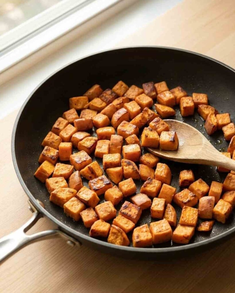 Southwest Sweet Potato Black Bean Rice Skillet