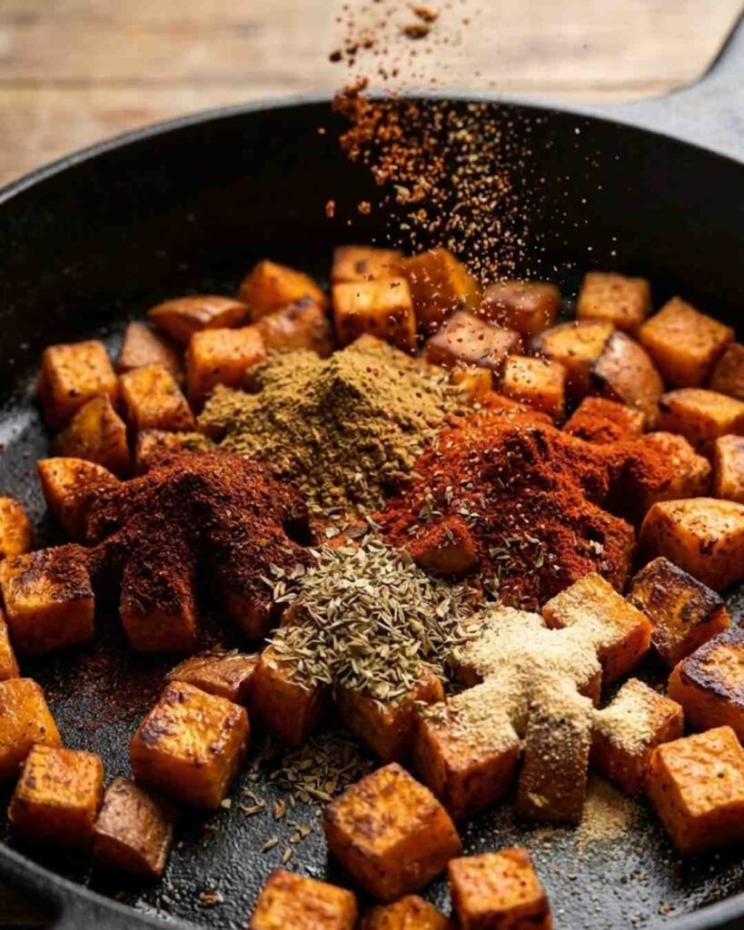 Southwest Sweet Potato Black Bean Rice Skillet