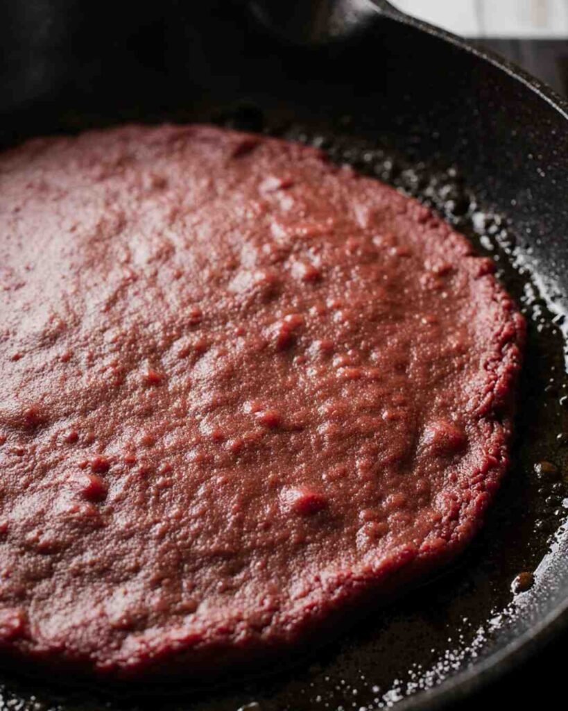 romantic red velvet pancakes
