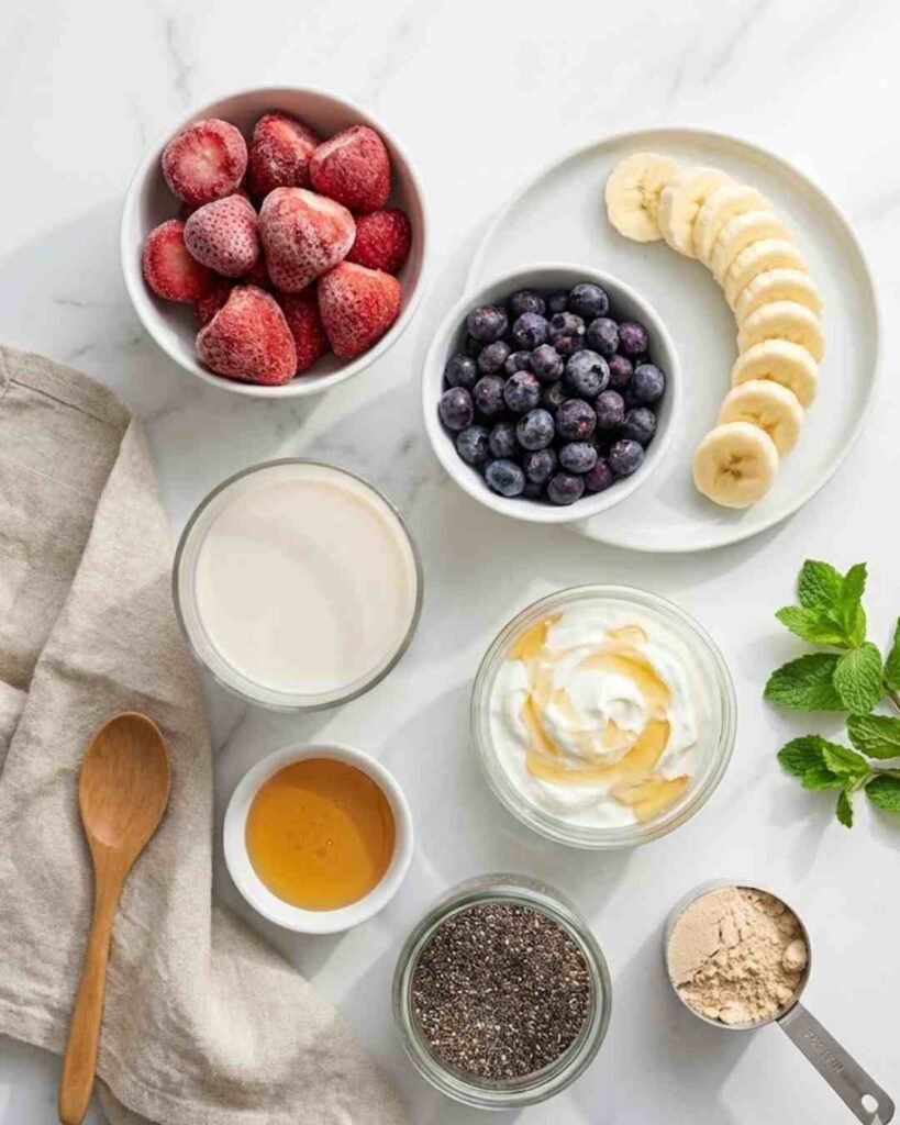 easy strawberry blueberry smoothie