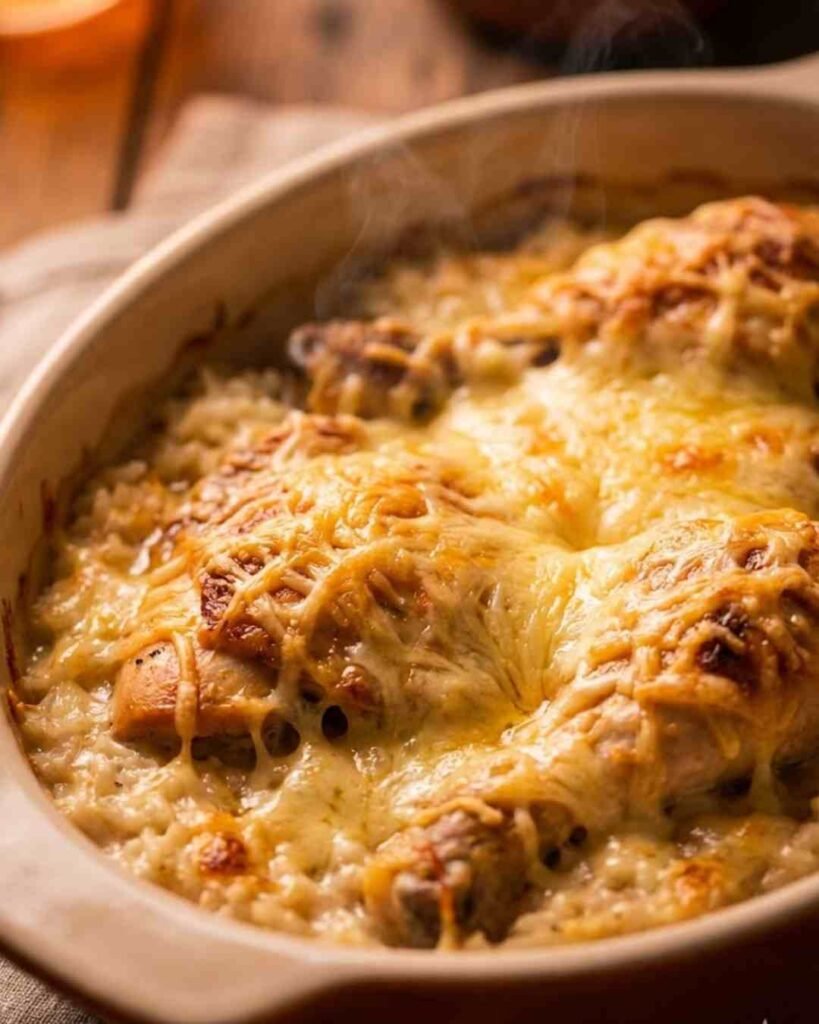 Ultra Creamy Chicken Rice Bake