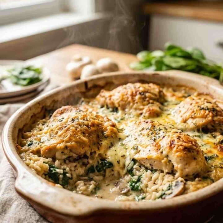 Ultra Creamy Chicken Rice Bake