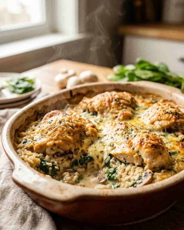 Ultra Creamy Chicken Rice Bake
